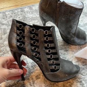 BCBG silver/black booties. Size 7.5